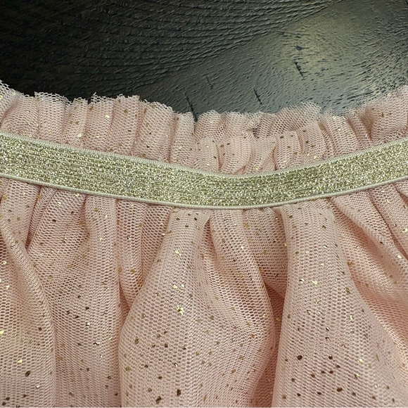 Cat and Jack Tulle Tutu Skirt NWT Blush Pink with Gold Trim Glitter Size 3T New - Picture 4 of 9